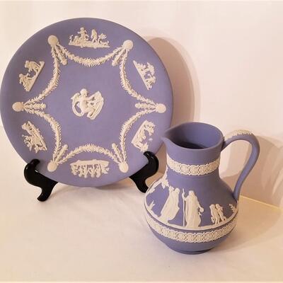 Lot #10  Wedgwood Plate and Pitcher