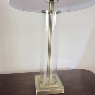 LOT 28  SIDE TABLE AND LAMP