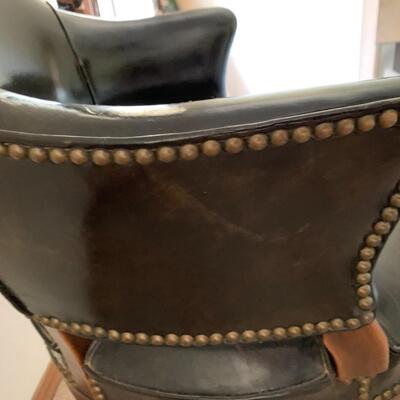 Barnard & Simonds Leather Swivel Chair - STUNNING!