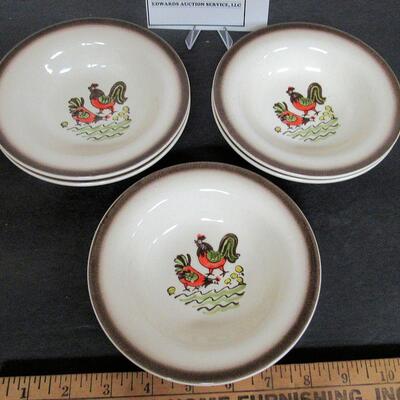 Vintage Metlox Red Rooster Bowls