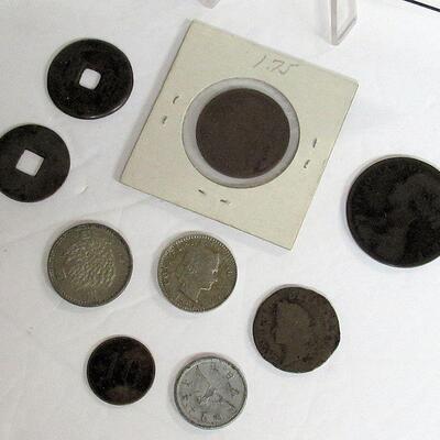 Lot of Old foreign Coins, Canadian Large Cent, 1861 Britt Penny, Switzerland 1961, More