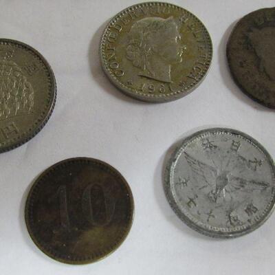 Lot of Old foreign Coins, Canadian Large Cent, 1861 Britt Penny, Switzerland 1961, More