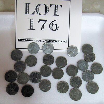 Lot of 26 Mixed P,D,S Steel Pennies Circulated Some Very Nice