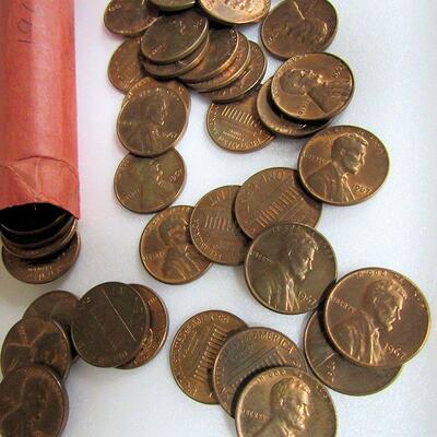 1 Roll Full 1967 P US Pennies, XF-AU