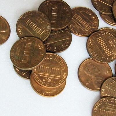 Roll 1969 D US Pennies, XF-AU
