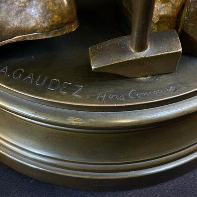 Adrien Gaudez 19thC Bladesmith Antique Bronze Sculpture