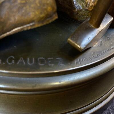 Adrien Gaudez 19thC Bladesmith Antique Bronze Sculpture