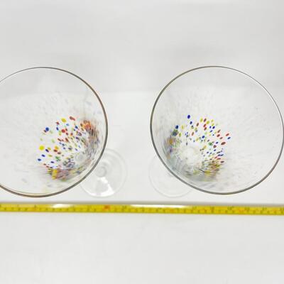 COLORFUL DOTTED CHAMPAGNE GLASSES