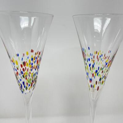 COLORFUL DOTTED CHAMPAGNE GLASSES