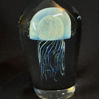 Jellyfish Studio Art Glass Sculpture signed Rollin Karg