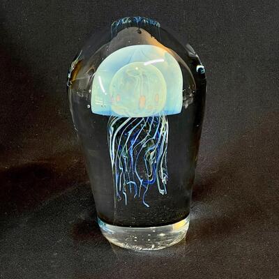 Jellyfish Studio Art Glass Sculpture signed Rollin Karg