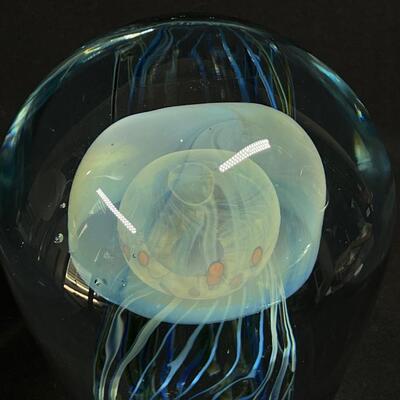 Jellyfish Studio Art Glass Sculpture signed Rollin Karg