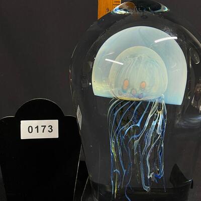 Jellyfish Studio Art Glass Sculpture signed Rollin Karg