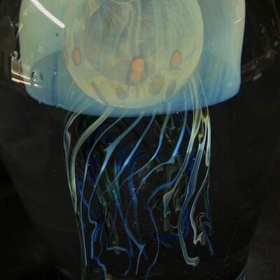 Jellyfish Studio Art Glass Sculpture signed Rollin Karg