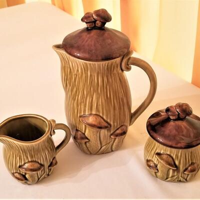 Lot #16  Great Mid-Century Mushroom/Toadstool Coffee Set