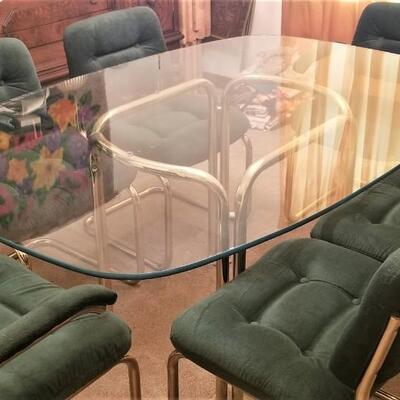 Lot #20  Groovy Mid-Century Dining Room Set with 6 chairs