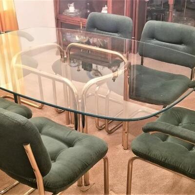 Lot #20  Groovy Mid-Century Dining Room Set with 6 chairs