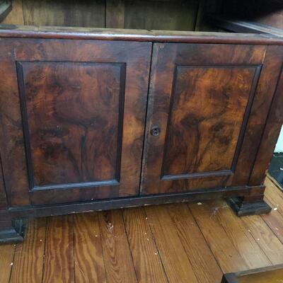 Antique Secretary with Cylinder Roll Top with Cabinet ( L-MG )