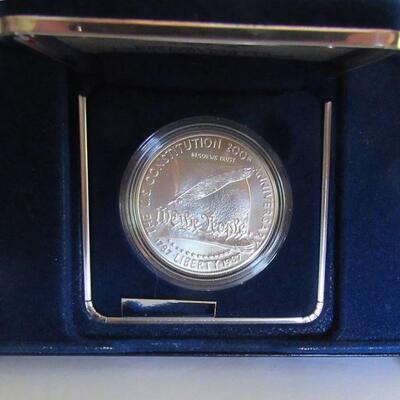 US Mint 1987 P Constitution Silver Dollar Proof, Never Opened