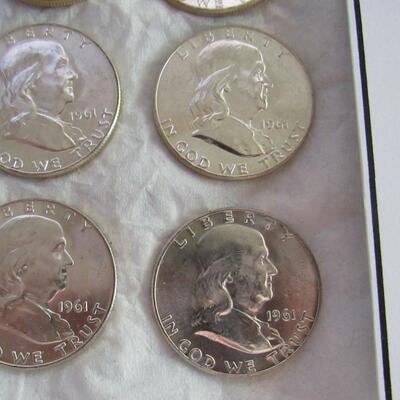 10 (Half Roll) 1961 D Uncirculated Ben Franklin Half Dollars in Original Tube