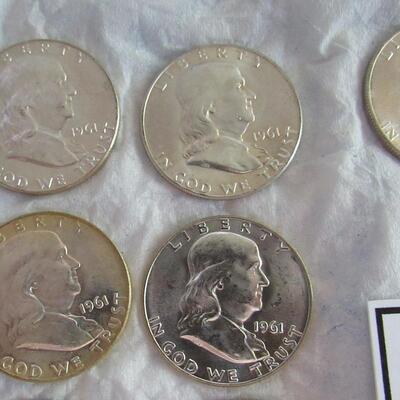 10 (Half Roll) 1961 D Uncirculated Ben Franklin Half Dollars in Original Tube
