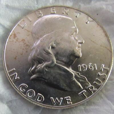 10 (Half Roll) 1961 D Uncirculated Ben Franklin Half Dollars in Original Tube