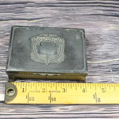 Vintage Metal Jewelry Trinket Cigarette Box