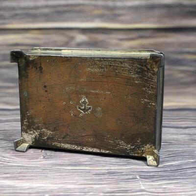 Vintage Metal Jewelry Trinket Cigarette Box