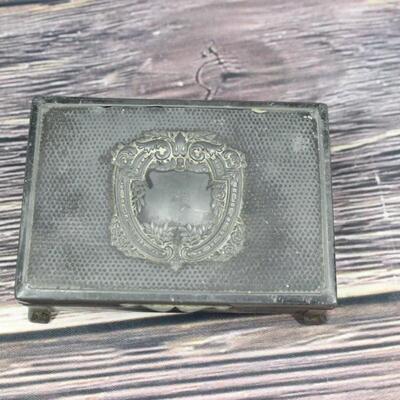 Vintage Metal Jewelry Trinket Cigarette Box