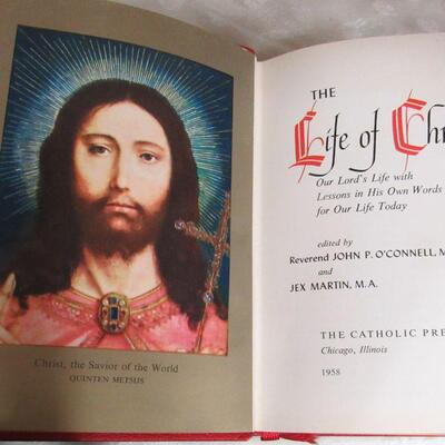 1958 Catholic Priest Life of Christ Book, Gold Gilt Edge
