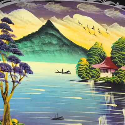 Vintage Handmade Landscape Vacation Souvenir Bowl