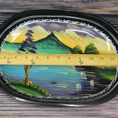 Vintage Handmade Landscape Vacation Souvenir Bowl