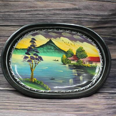 Vintage Handmade Landscape Vacation Souvenir Bowl