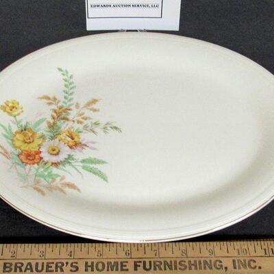 Vintage Edwin Knowles China Floral Platter, 13 1/2"