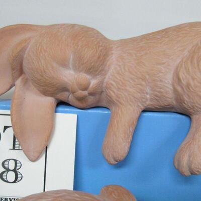 Whimsical Unglazed Rabbit Shelf Sitters