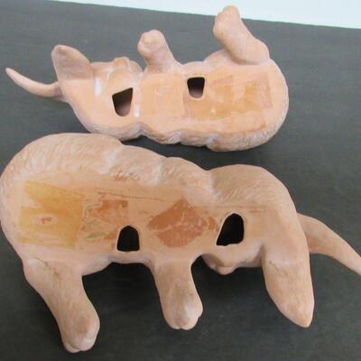 Whimsical Unglazed Rabbit Shelf Sitters