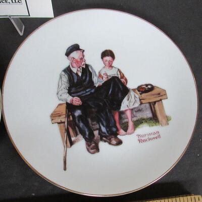 2 Small Norman Rockwell Plates, Sleep Tight and Lighthouse Keeper's Daughter