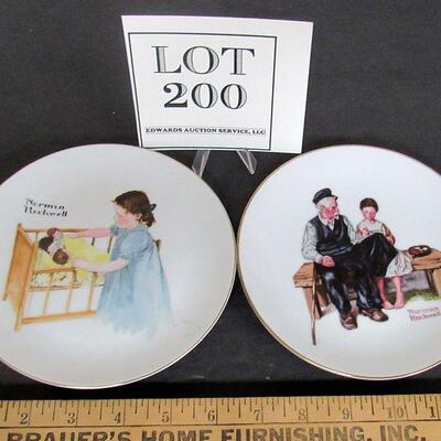2 Small Norman Rockwell Plates, Sleep Tight and Lighthouse Keeper's Daughter