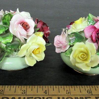 2 Vintage Royal Adderly Floral Rose Decorative Pieces