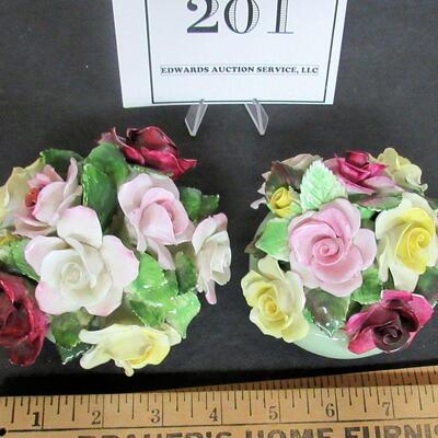 2 Vintage Royal Adderly Floral Rose Decorative Pieces