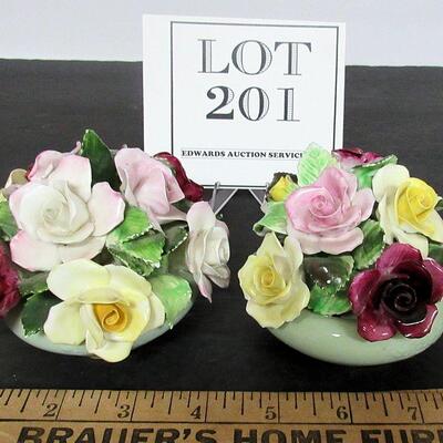 2 Vintage Royal Adderly Floral Rose Decorative Pieces