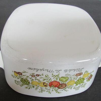 Corning Covered Casserole, Spice of Life, 8" Wide, Read description