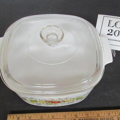 Corning Covered Casserole, Spice of Life, 8" Wide, Read description