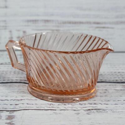 Vintage Set of Pink Depression Era Tabletop Glassware