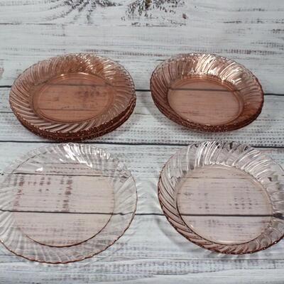 Vintage Set of Pink Depression Era Tabletop Glassware