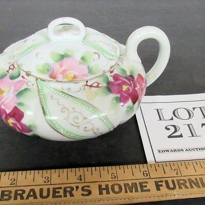 Vintage Hand Painted Squat Teapot