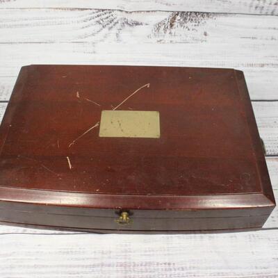 Vintage Flatware set with Miscellaneous Extras & Wood Storage Box