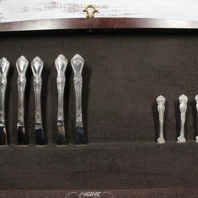 Vintage Flatware set with Miscellaneous Extras & Wood Storage Box