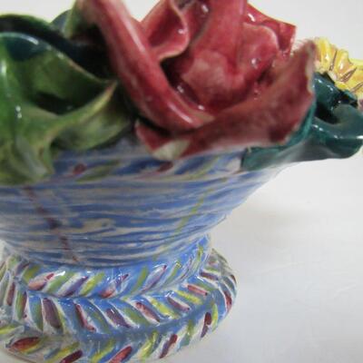 Vintage Bowl Applied Flowers, Made in Italy, Read description!