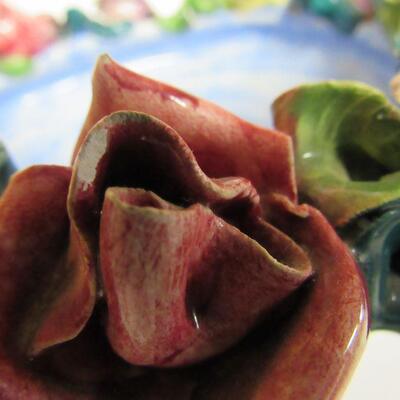 Vintage Bowl Applied Flowers, Made in Italy, Read description!